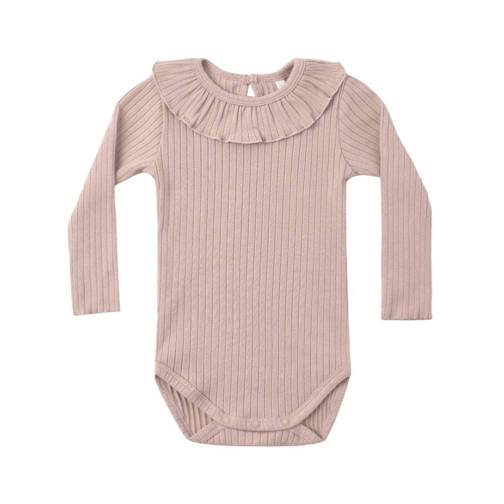 Ruffle Collar Bodysuit Rosewood|11927