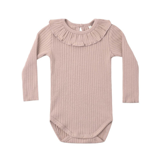 Ruffle Collar Bodysuit Rosewood|11927