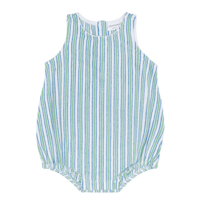 baby tamarin stripe french terry bubble romper|11427