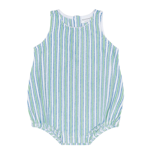 baby tamarin stripe french terry bubble romper|11427