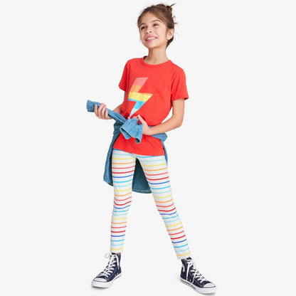 Classic Legging- Ivory Rainbow Sunrise Stripe|5126