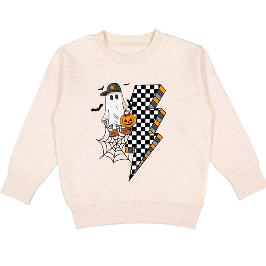 Checker Ghost Halloween Sweatshirt|9682