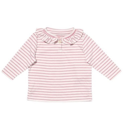Hen Baby Shirt, Rose Mini Stripe|9457