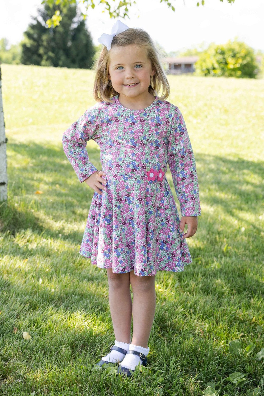 Floral Knit Dress w Flowers|12907