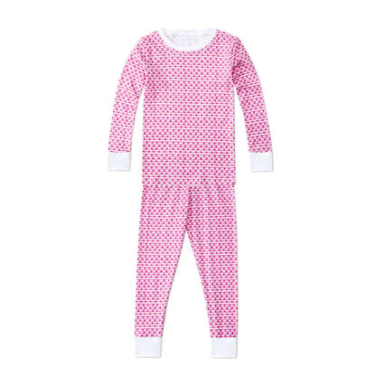 Sailor Hearts Two Piece Kids Pajamas Pink|8842