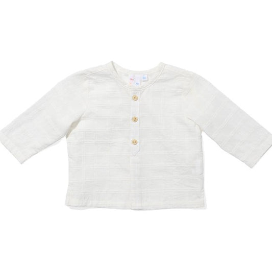 Lupo Baby Shirt, Cream Windowpane|7549