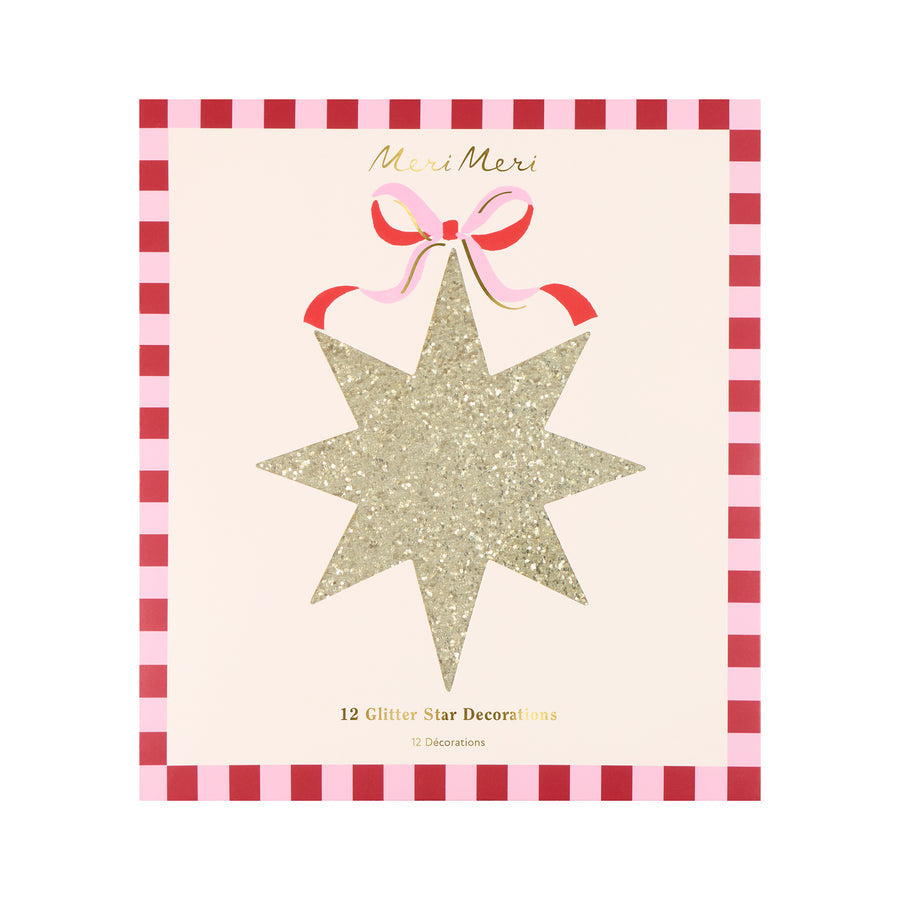 Gold Glitter Hanging Star Decorations|13586