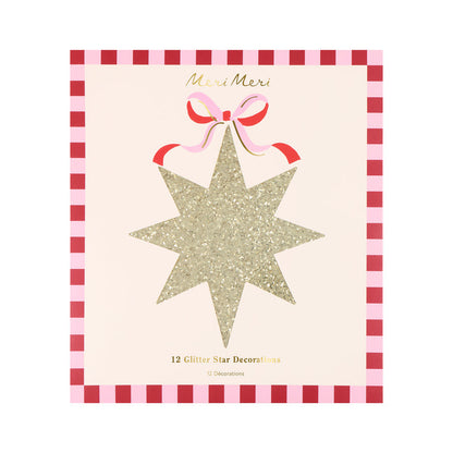 Gold Glitter Hanging Star Decorations|13586