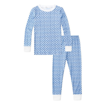 Sailor Hearts Two Piece Kids Pajamas Blue|8852