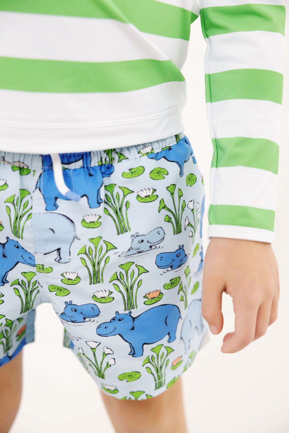 Tortola Swim Trunks - Bal Harbour Hippo (Beale Street Blue)/Worth Ave White|11720