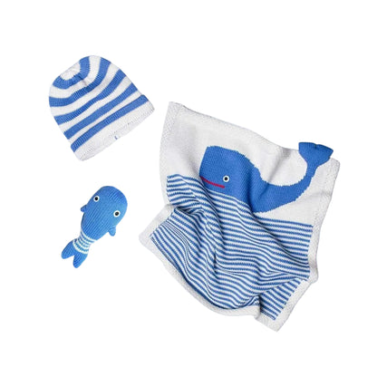 Whale Security Blank, Rattle and Hat Set|12868