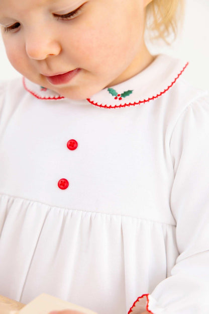 Long Sleeve Britt Romper Worth Ave White/Richmond Red/Holly|13157