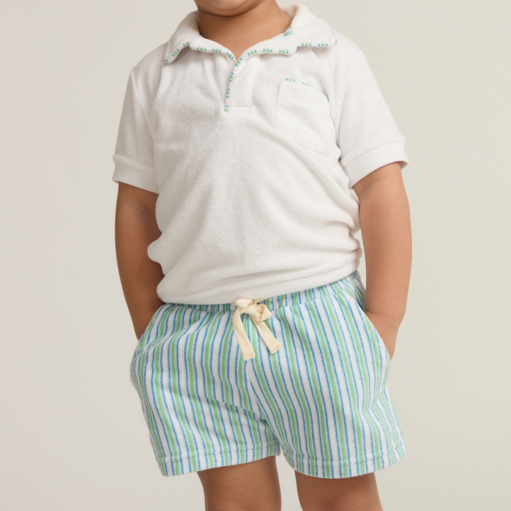 Boys tamarin stripe french terry short|11418
