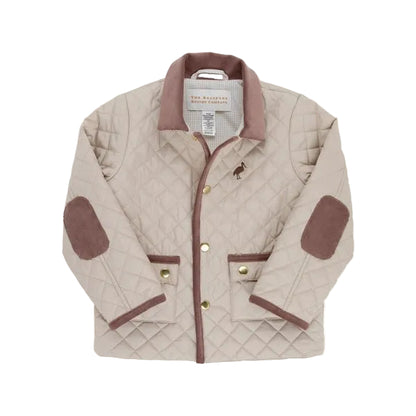 Caldwell Quilted Coat Keeneland Khaki with Gray Bay Brown Corduroy|12976