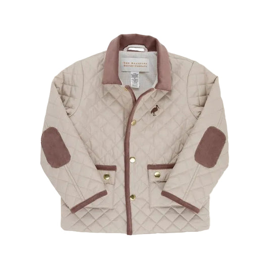 Caldwell Quilted Coat Keeneland Khaki with Gray Bay Brown Corduroy|12976