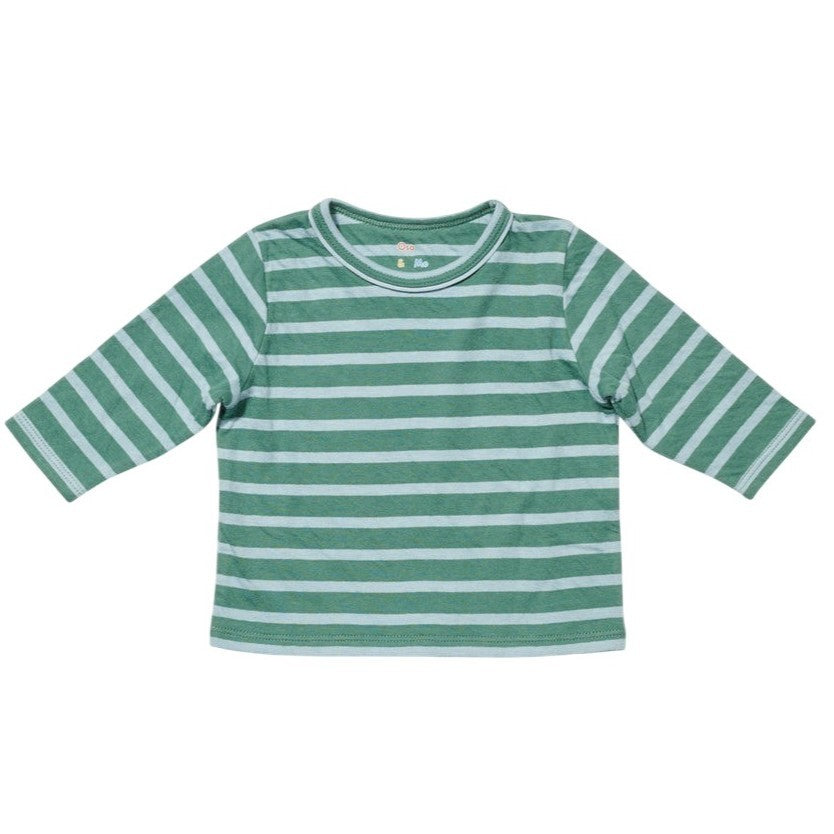 Edward Baby T-Shirt, Forest Stripe|9354
