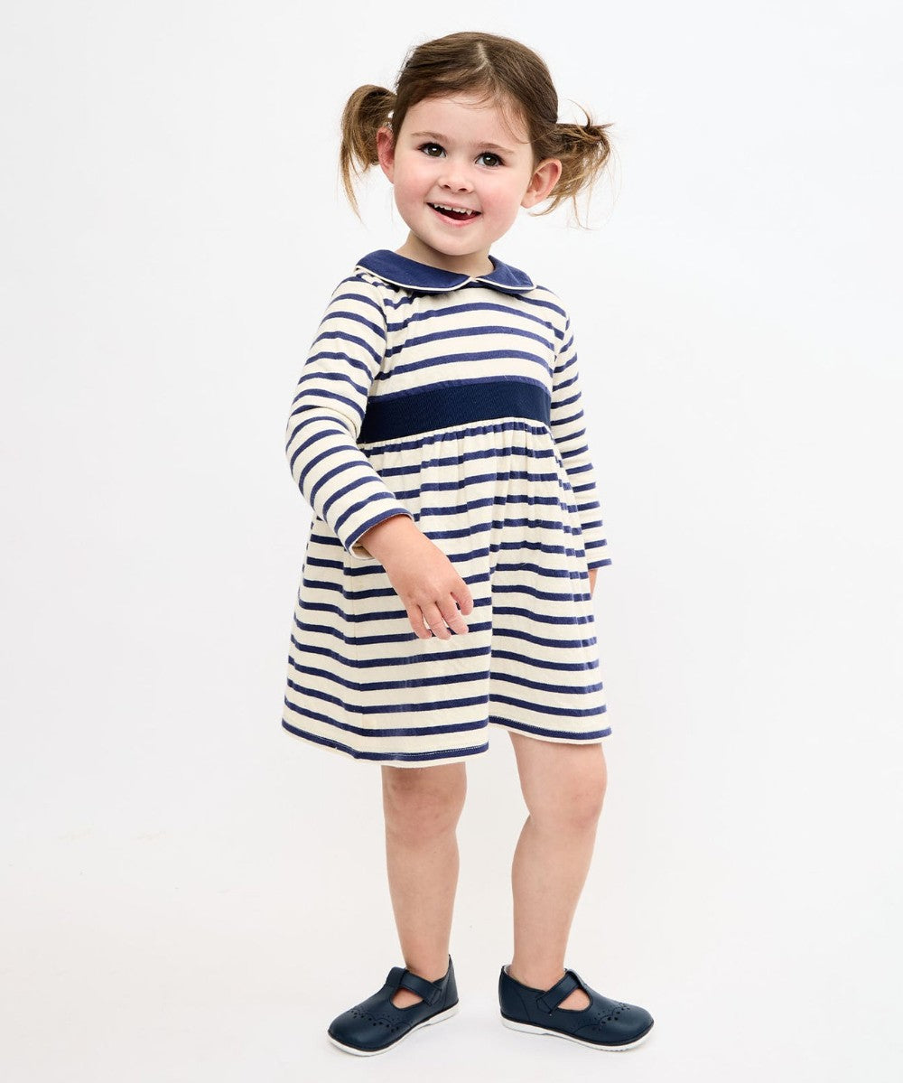 Marie Clare Baby Dress, Navy Stripe|9251