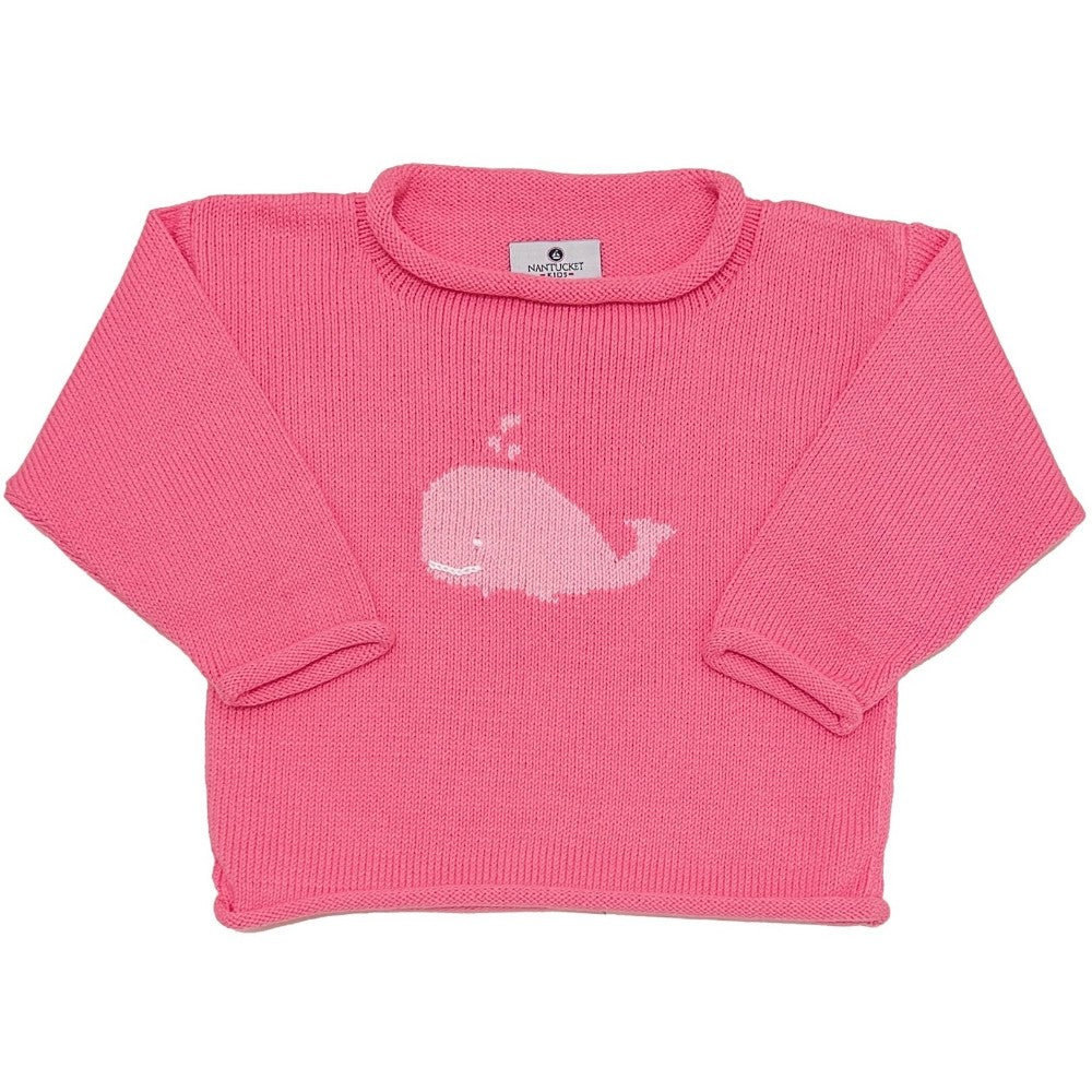 Whale Watch Roll Neck Sweater-Rose|9581