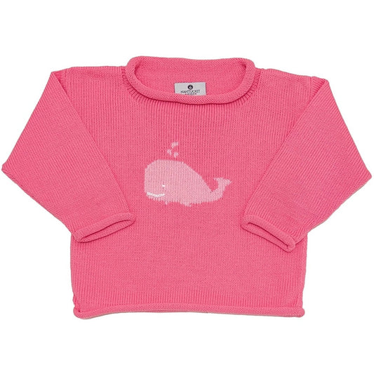 Whale Watch Roll Neck Sweater-Rose|9581