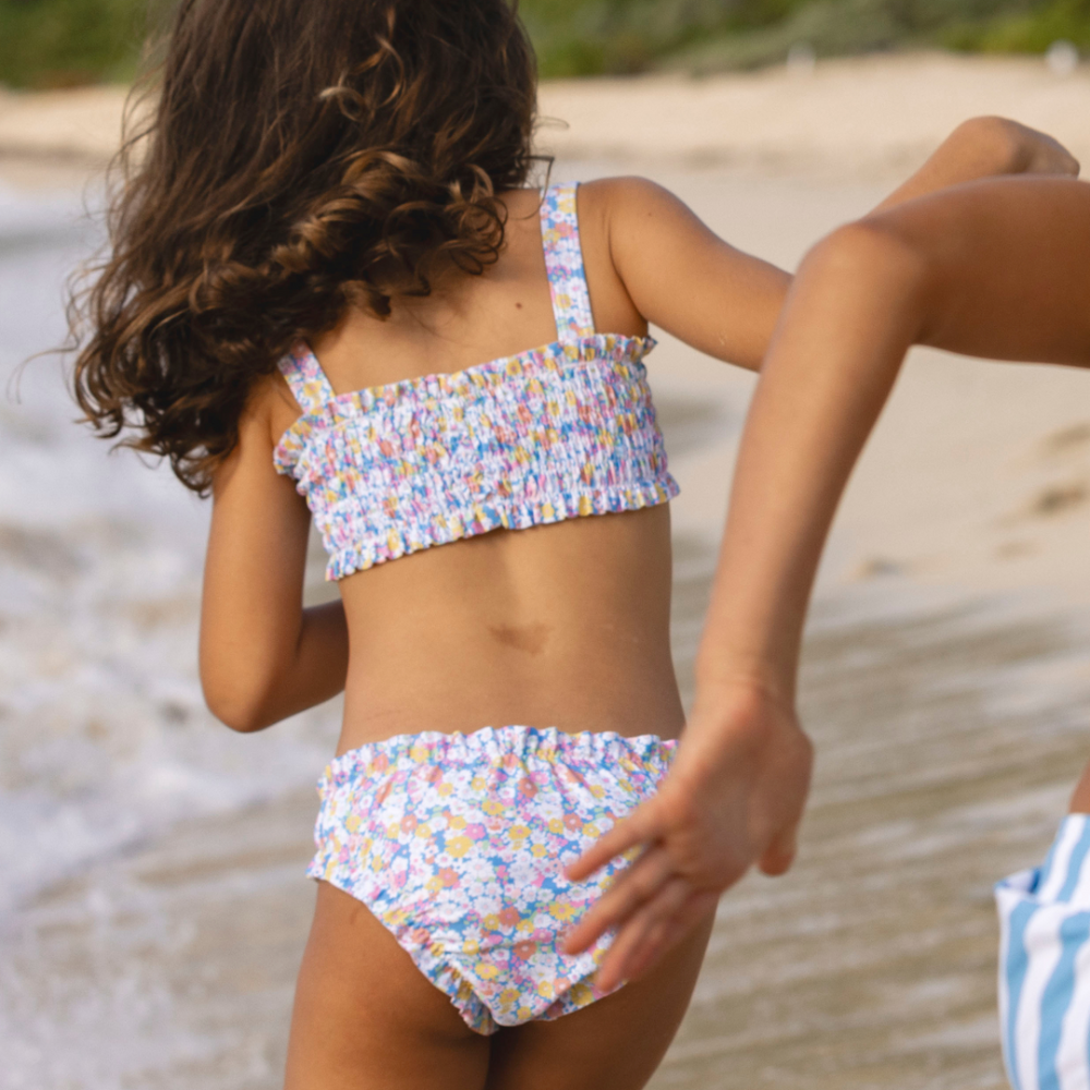 Girls jasmine blossom smocked bikini|11499