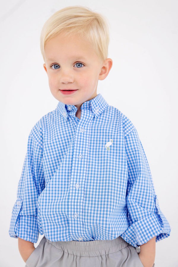 Dean's List Dress Shirt- Blue Gingham|12734