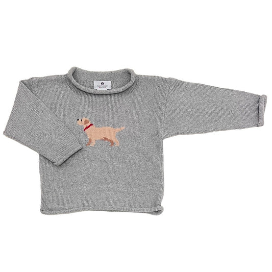 Tuck The Retriever Roll Neck Sweater-Grey|9574