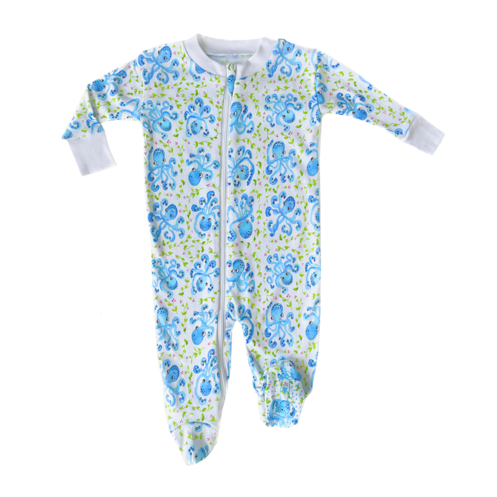 Cheeky Octopus Baby Zip Footie Pajama|1746