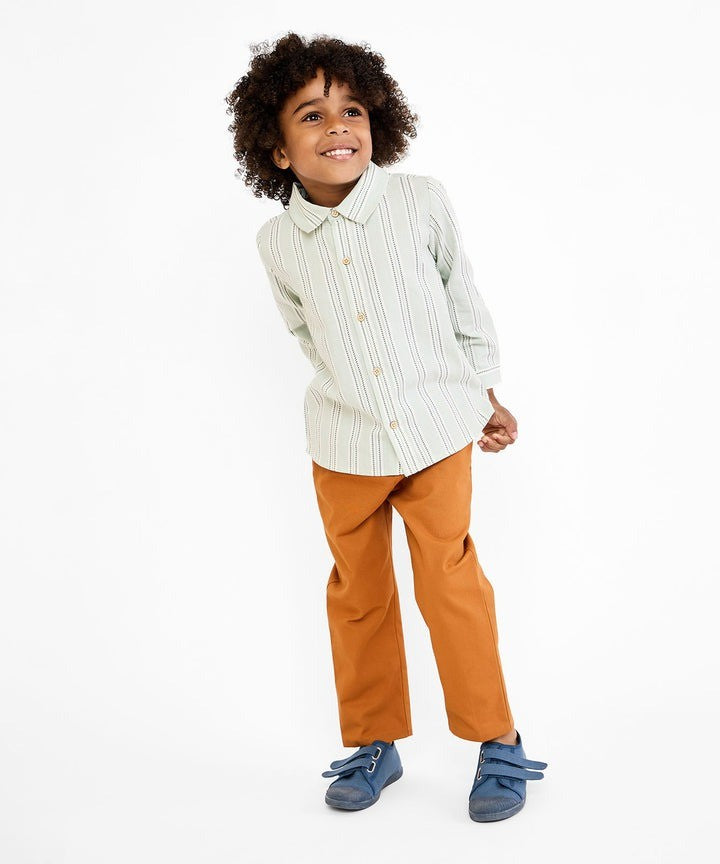 Jeffie Shirt, Sage Chevron Stripe|9212