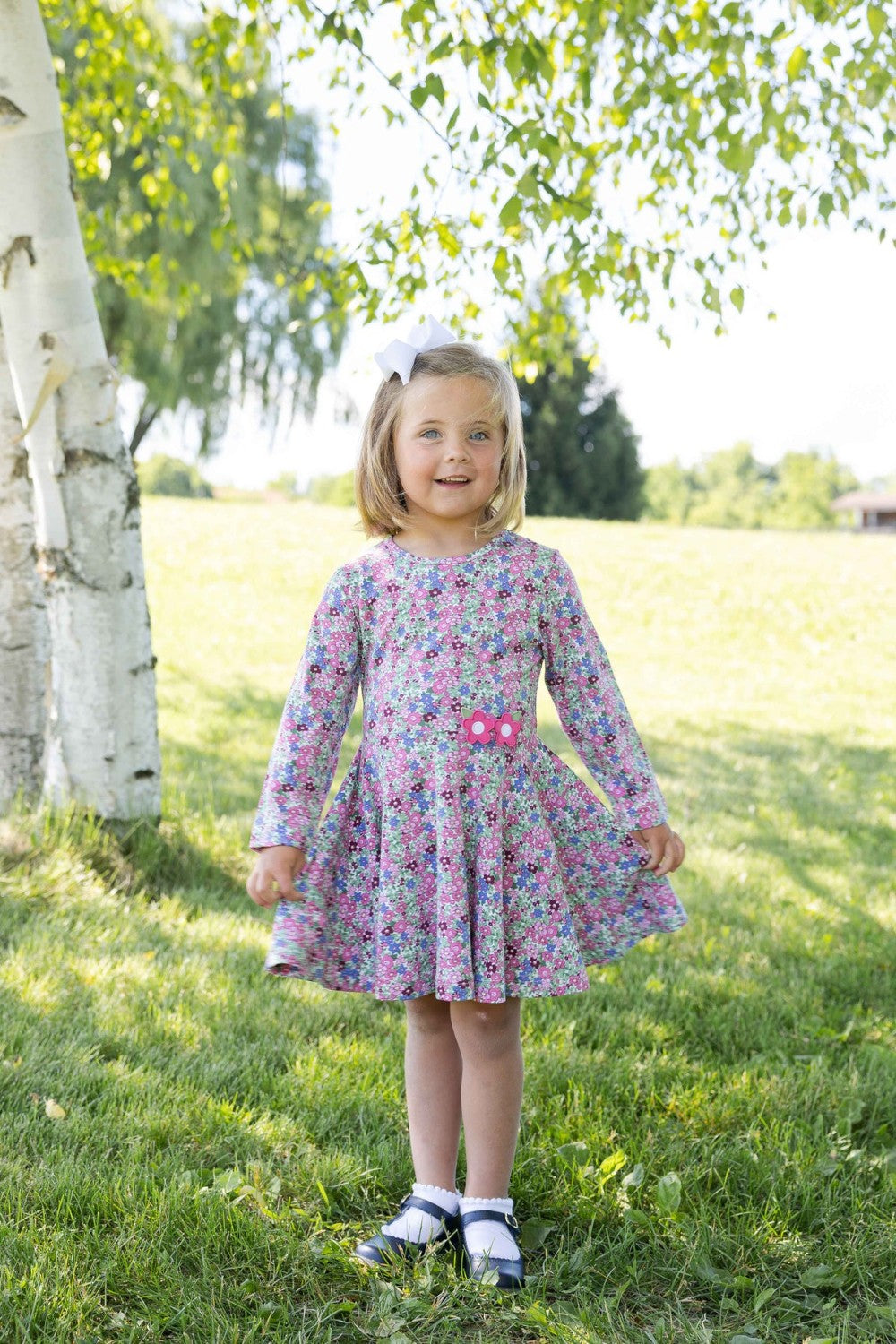 Floral Knit Dress w Flowers|12910