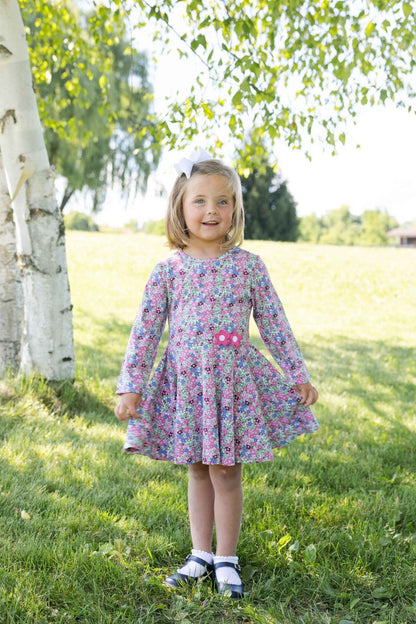 Floral Knit Dress w Flowers|12910