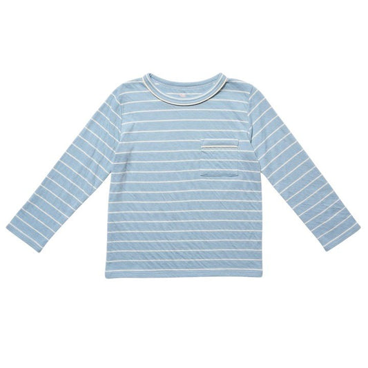 Edward T-Shirt, Dusty Blue Fine Stripes|9472