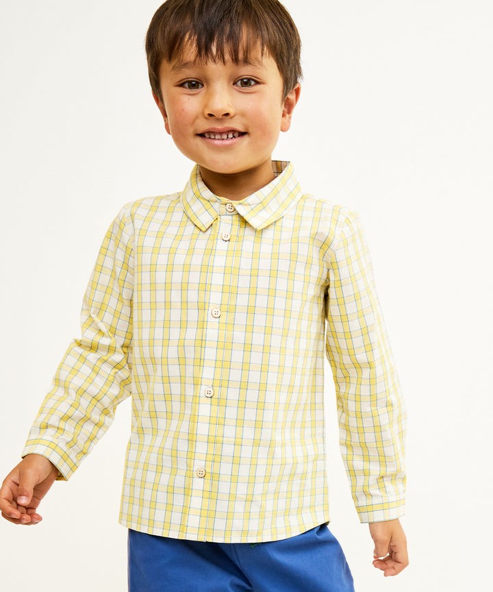 Jeffie Shirt, Yellow Picnic Check|6679