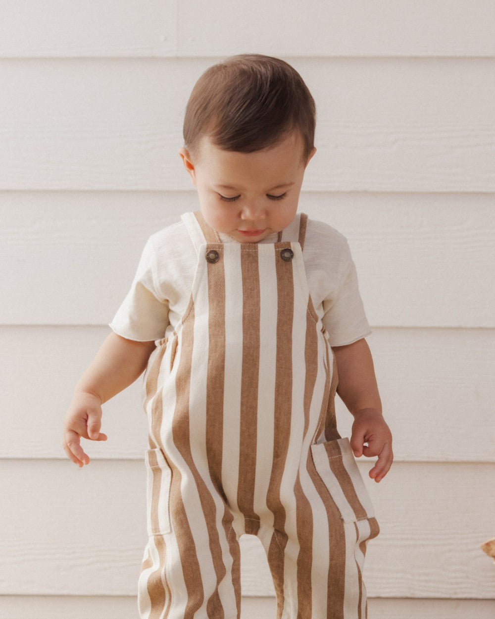 Cargo Baby Overall Fawn Pinstripe|12289