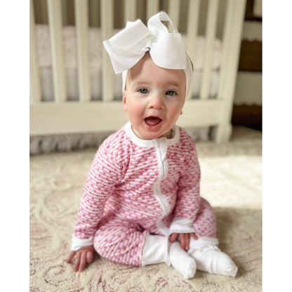 Sailor Hearts Zip Baby Onesie- Pink|8834