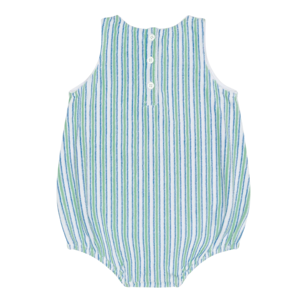baby tamarin stripe french terry bubble romper|11431