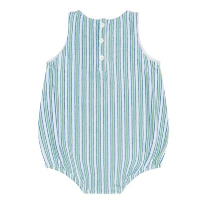 baby tamarin stripe french terry bubble romper|11431