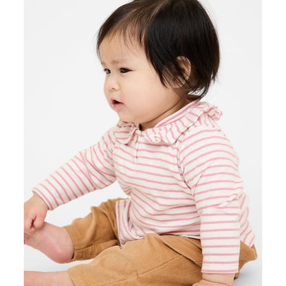 Hen Baby Shirt, Rose Mini Stripe|9455