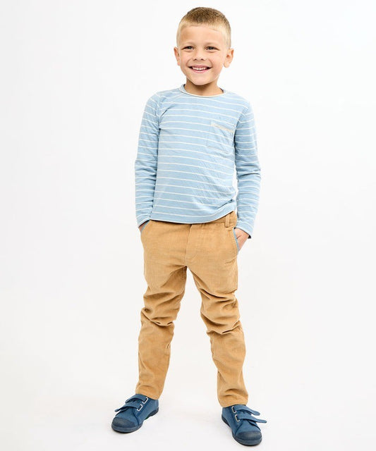 Edward T-Shirt, Dusty Blue Fine Stripes|9471