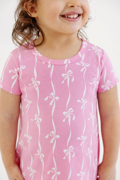 Polly Play Dress Short Sleeve-Bell Court Bows-Hot Pink|12755