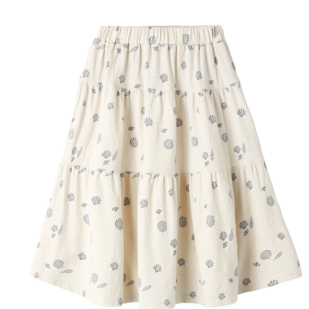 Tiered Midi Skirt Seashells|10579