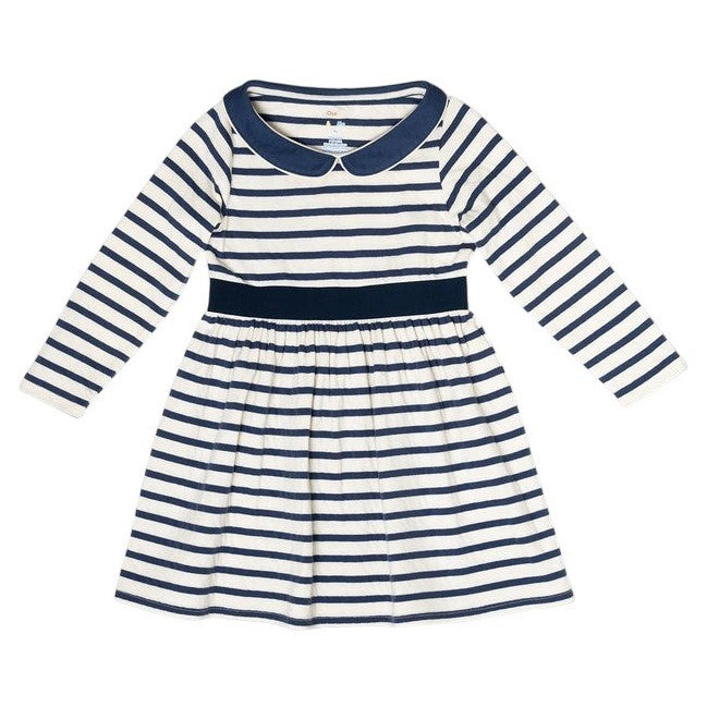 Marie Clare Dress, Navy Stripe|9420