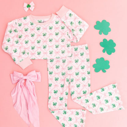 Coquette Clover St. Patrick's Sweatshirt Light Pink|10890