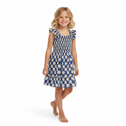 Mini Paloma Dress- Shell Beach Navy|11759