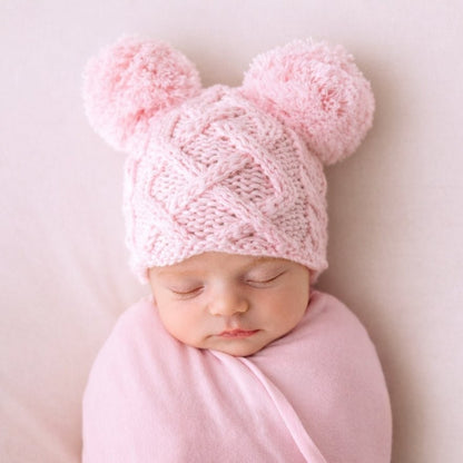 Newborn Aran Pink Beanie|13474