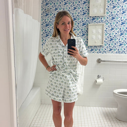 Lobster Bake Women’s Button Front Short Pajama Set|8861