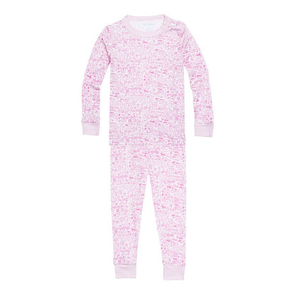 Nantucket Two Piece Kids Pajamas - Peony Pink|7369
