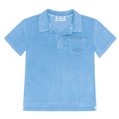 Boys le marin blue french terry polo|11412