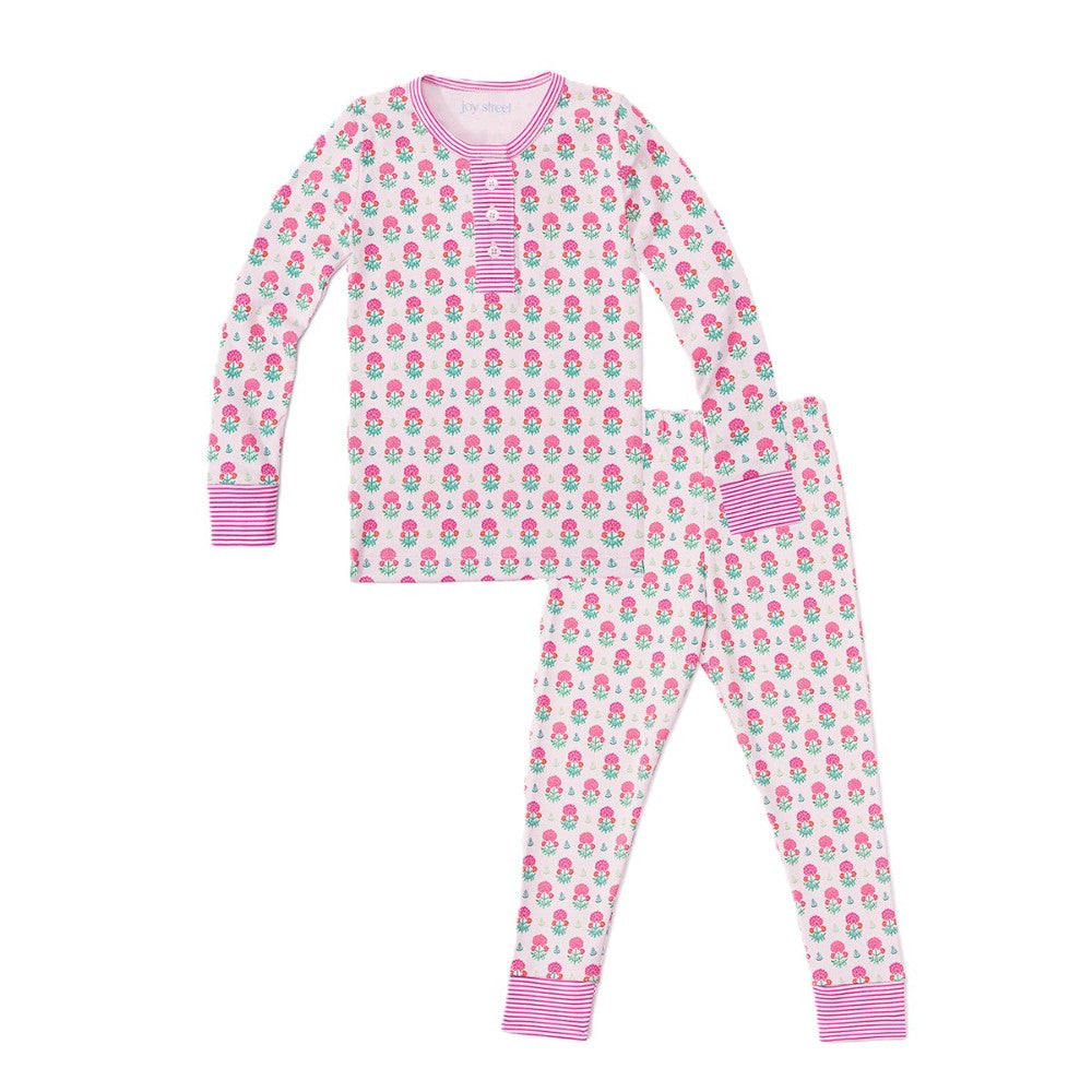 Geranium Block Two Piece Kids Henley|7389
