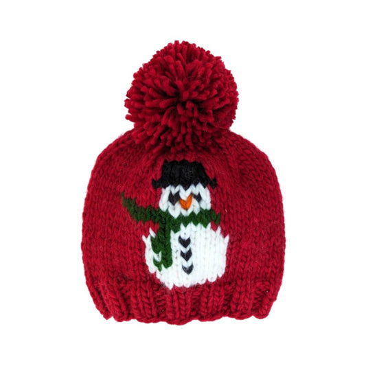 Frosty Snowman Ruby Red Beanie Hat|10385