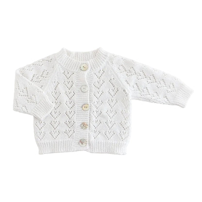 Heart Lace Cardigan-White|12297